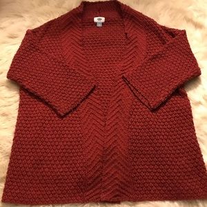 Old Navy Maroon oversized knit cardigan M